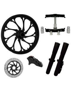 Temper Black 23" Wheel Tire Single Side w/ Raked Triple Trees Lowers & Sliders