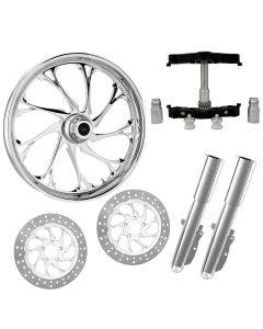 Temper Chrome 23" Wheel Tire Dual Rotors w/ Raked Triple Trees Lowers & Sliders