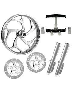 Torsion Chrome 23" Wheel Tire Dual Rotors w/ Raked Triple Trees Lowers & Sliders