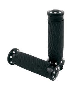 Roland Sands Design RSD Black Contrast Tracker Billet Hand Grips Cable Throttle