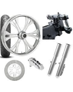 RC 26 Valor Chrome Wheel Tire Neck Rake Front End Package Harley Single Side