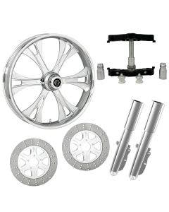 Valor Chrome 23" Wheel Tire Dual Rotors w/ Raked Triple Trees Lowers & Sliders