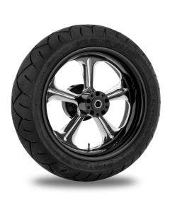 Performance Machine 17"  Rear Black Wrath Wheel 200 Tire Package Harley 09-15