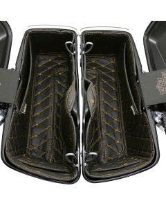 Hogworkz OEM Harley Standard Saddlebag Liners '14-'24 Black w/ Gold Stitching