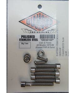 Diamond Engineering Polished Stainless Cam Points Fasteners Harley 1970-1999