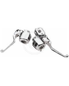 Custom Chrome Handlebar Control Housing Levers Harley Softail 07-10 Dyna 07-13