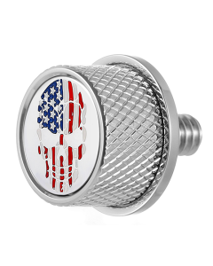 Figurati Steel W/Flag Skull Seat Mounting Knob 4 Harley 65-22 Touring Models
