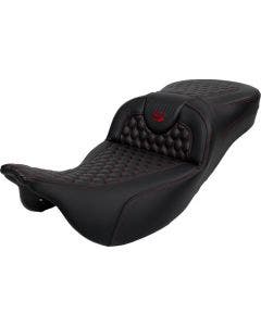 Saddlemen Honeycomb W/Red Stitch Ext Reach RoadSofa Seat Harley 08-23 Touring