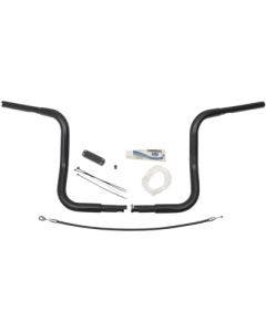 FBI Fat Baggers Black 12" EZ Install Rounded Handlebar Package Harley FLH 08-13