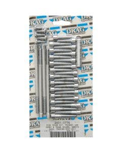 Drag Specialties Chrome Smooth Side Cover Bolt Kit 4 Harley Big Twin Models FL