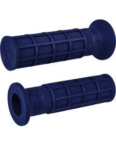 ODI Hart-Luck Signature Full-Waffle Slip-On Grips 1" Blue Harley & Custom