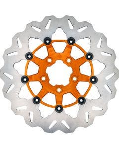 Galfer Wave 11.8" Full Floating Front Brake Rotor W/Orange Carrier 4 Harley 08-18