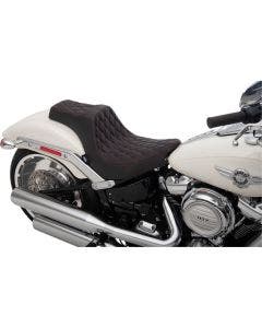 Drag Specialties Red Diamond Predator III 2-Up Vinyl Seat Harley Softail 18-Up