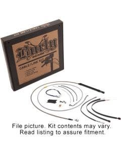 Burly Brand Handlebar Brake Clutch Cables 16" Black Softail M8 No ABS 18-Up