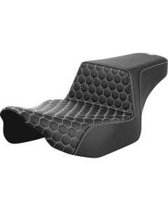 Saddlemen Step-Up HC Extended Reach W/White Stitch Seat Harley 23-24 FLH/FLT