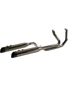 Khrome Werks Eclipse Dominator Header Exhaust 4.5&quot; Muffler Black Edge M8 Harley