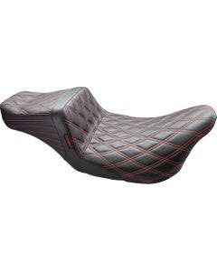 Le Pera Tailwhip Double Diamond W/ Red Thread Seat 4 Harley 08-23 Touring