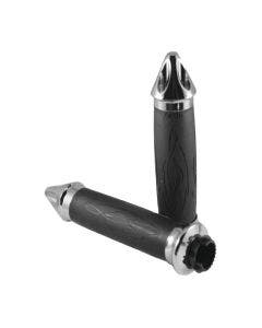 Avon SB-TRIB-92 Chrome Superbike Tribal Series Grips Honda Kawasaki Suzuki Yamaha