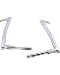 FBI Fat Baggers 1-1/2 Chrome 16" EZ Install Pointed Handlebar Road Glide 98-13