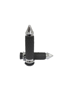 Avon Grips Chrome Anodized Diamond Spike Custom Grips for Harley Cable 80-21