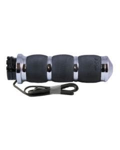 Avon Air Cushioned Chrome Heated Grips for Harley Throttle By Wire Models