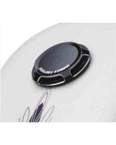 Arlen Ness Black Beveled Non-Vented Gas Cap Ratchet Style Harley 1982-1996