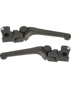 PSR 12-01666-22 Black Anthem Shorty Adjustable Lever Pair Harley Touring 21-Up