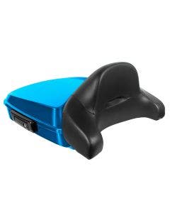 Hogworkz Electric Blue Chopped Tour Pack Full Backrest Black Hardware for Harley FLH '97-'24