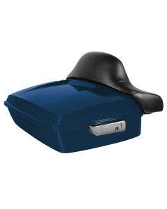 Hogworkz Billiard Blue Chopped Tour Pack Full Backrest Chrome Hardware for Harley FLH '97-'24 (2019, 2020)