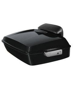 Hogworkz Black Tempest Chopped Tour Pack Slim Backrest Chrome Hardware for Harley FLH '97-'24