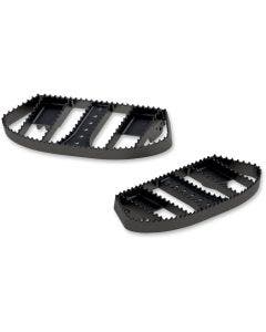Burly Brand Black MX Style Serrated Edge Driver Rider Floorboards Harley