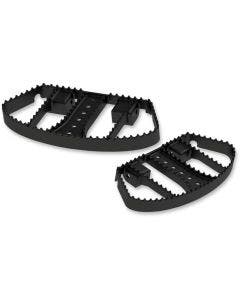 Burly Brand Black MX Style Serrated Edge Passenger Rear Floorboards Harley