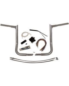 FBI Fat Baggers Chrome 14" EZ Install Pointed Handlebar Package Harley FLH 08-13