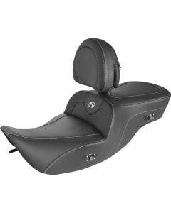 Saddlemen Carbon Fiber Heated Roadsofa Seat W/Backrest Harley 99-07 FLHR/FLHX