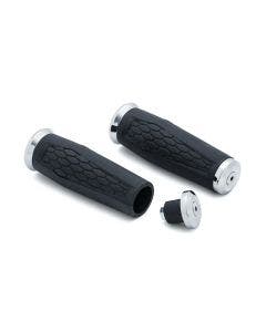 Kuryakyn 5928 Chrome Universal Hex Grips 7/8" Diameter Open Ends Custom Metric