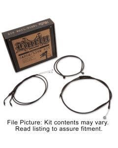 Burly Black Vinyl Extended Cable Kit Clubman Bar Harley Sportster 07-13 Sngl Dsc