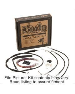 Burly Black Vinyl Extended Cable Kit for 13" Bars Harley Touring W/ABS Non CVO