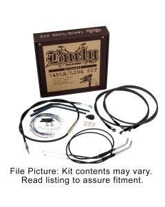 Burly Brand Handlebar Brake Clutch Cables 16" Black Softail M8 w/ ABS 18-Up