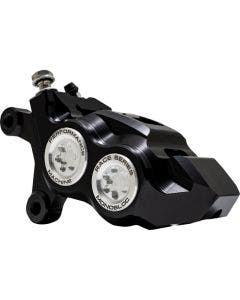 PM Race Series Front Left Black W/Clear Bore Caps Monobloc Caliper Harley 06-24