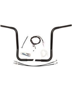 FBI Fat Baggers Black 16" EZ Install Rounded Handlebar Package Harley FLH 14-20