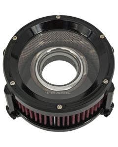 Trask TM-1022-BK Black Assault Charge High-Flow Clear Air Cleaner Harley XL 91-22