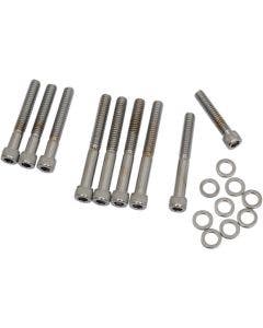 Drag Specialties Chrome Knurled Cam Cover Bolt Kit 4 Harley  86-90 XL Models