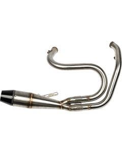 Sawicki 2 into 1 Raw Shorty Cannon Pipe Black Tip Exhaust Harley Dyna 91-17