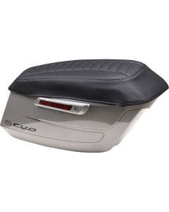 Mustang Black W/Gunmetal Stitch Saddlebag Lid Covers for Harley FLHX/FLTR