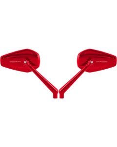Arlen Ness Mini Stocker Right & Left Red Mirrors Screw-In Universal & Harley