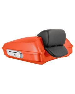Hogworkz Baja Orange Razor Tour Pack Slim Backrest Chrome Hardware for Harley FLH '97-'24