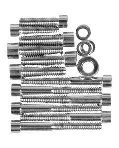 Drag Chrome Smooth Transmission Side Cover Bolt Kit 4 Harley Big Twin Models