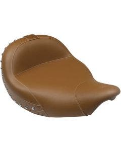 Mustang 79766MV Brown Chrome Stud Solo Touring Seat 2014-2018 Indian Chief 