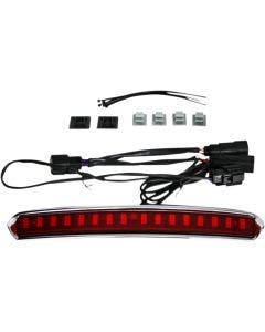 Custom Dynamics Chrome Red Lens LED High Mount Tour Pak Light Harley 14-Up
