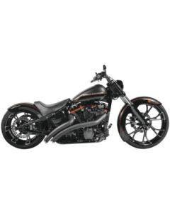 Freedom Performance Black Exhaust Radical Radius Crossover w/ Star Tips Softail